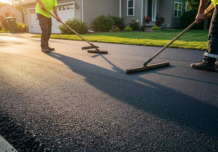 Travaux de revêtement d'allées, de cours et de parkings